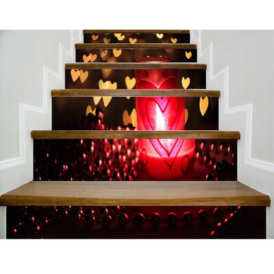

6Pcs 3D Sunshine Waterfall Stair Wall Sticker Home Decor DIY Rivers Landscape Theme Decor Sticker Wall Paper Mayitr2018 New Year