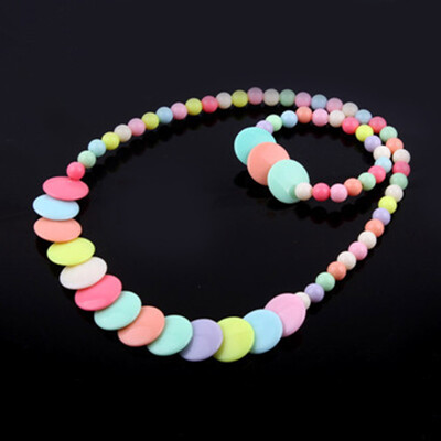 

Children Handmade Jewelry Sets Kid Baby Cute Bowknot Flower Necklace Bracelet