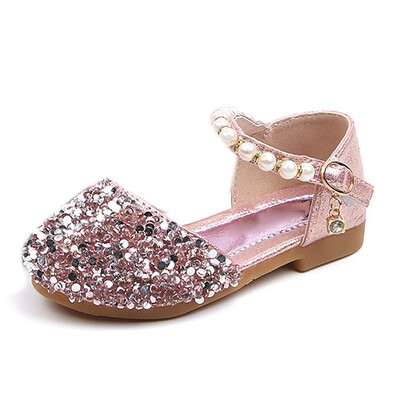 

Childrens Casual Shoes Sequins Breathable Rhinestone Pearls Design Kids Girls Princess Shoes For Dance Childrens Shoes 2019