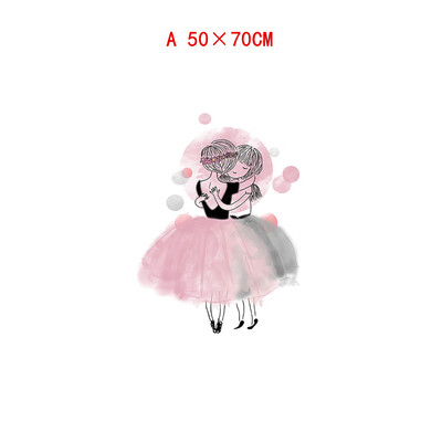 

Gobestart Girl Cute Girl Cartoon Animal Decorative Canvas Painting Childrens Room Hanging Painting