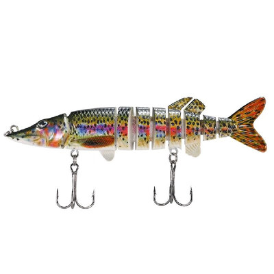 

5" 125cm 20g Lifelike Multi-jointed 9-segement Pike Muskie Fishing Lure Swimbait Crankbait Hard Bait Fish Treble Hook Tackle