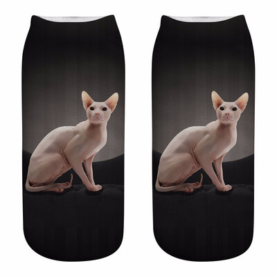 

2018 New HOT 3D Printing Women Socks Brand Sock Fashion Unisex Christmas Socks Cat Meias Female Funny Low Ankle Femme Sock Sale