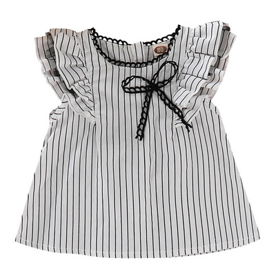 

Summer Casual Baby Girls Flare Sleeve Cute Striped Print Dress Kids Toddler Princess Pageant Sundress