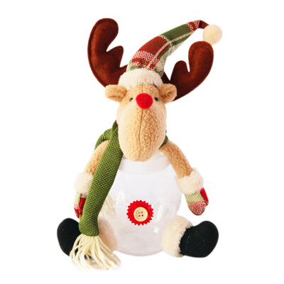 

Toponeto Christmas Candy Jar Santa Claus SnowmanElk Christmas Gift Desktop Window Decor