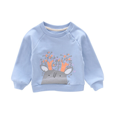 

Girl Boy Cartoon Print Sweatshirts Autumn Casual Toddler Blouse Baby Clothes Long Sleeve Outerwear