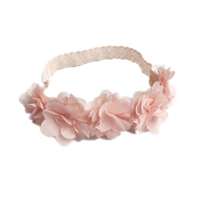 

Children Newborn Toddler Baby Flower Headband Pink Ribbon Hair Bands Handmade DIY Headwear Head accessories