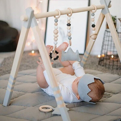 

Nordic Style Cute Star Shape Wooden Beads Felt Fitness Equipment Pendant Childrens Room Decoration Wall Hanging Ornament