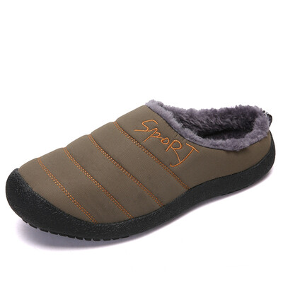 

Men Women Home Slippers Soft Plush Lined Winter Snow Clog Outdoor Indoor Warm Shoes with Non-Slip Sole