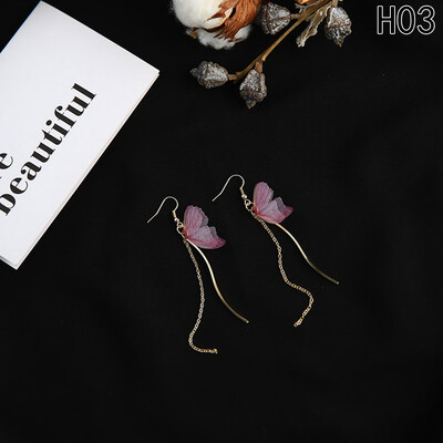 

1 Pair Popular Butterfly Wing Dangle Chandelier Pearl Drop Long Girls Earrings