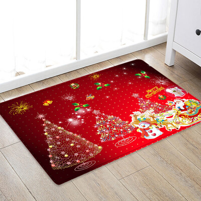 

Gobestart Christmas Carpet Kitchen Doorway Bathroom Floor Carpet Floor Mat Print 50x80cm