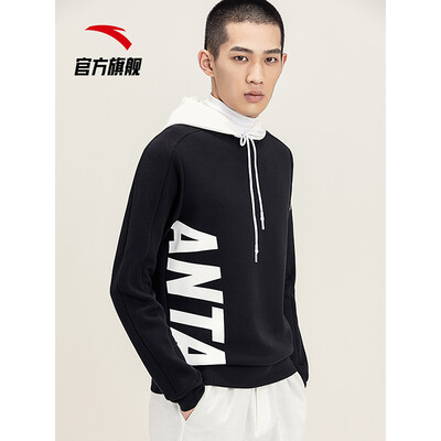 

Anta ANTA 95917718 sweater men 2019 spring new casual sports round neck pullover sweater mens hatless tide official website flagship store base black 2XL male 185