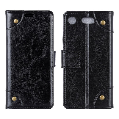 

MOONCASE Sony Xperia XZ Premium Copper Buckle Napa Leather Case - Black