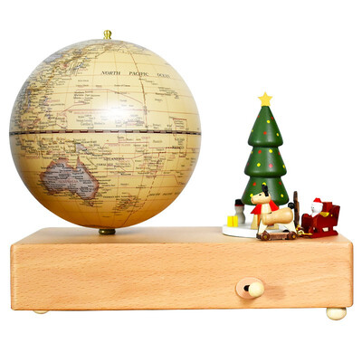 

Christmas fun scene Fun globe 5 inches 13cm satellite touch lights music bell globe