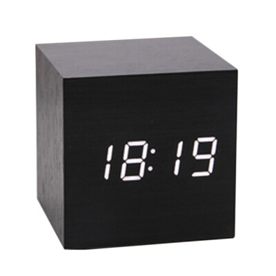 

Multicolor Wooden Clock New Modern Wood Digital LED Desk Alarm Clock Table Decor