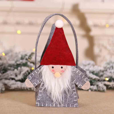 

Cartoon Design Portable Candy Holder Bag With Handle Christmas Holiday Gift Treat Bag Xmas Party Decorations Hanging Decor