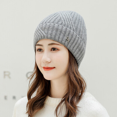 

Hat Womens autumn&winter new adult wool hat mens&womens warm hat net red chic fashion Pullover knitted hat