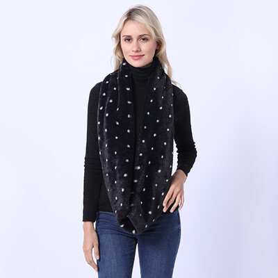 

Gobestart Women Fashion Polka Dot Print Scarf Outerwear Bib Faux Fur Scarf