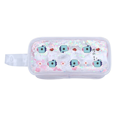 

Kpop BTS Pencil Case Zipper Cosmetic Bag Storage Bag PVC Handbag Coin Bag Cartoon Image Pen Bag