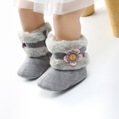 

2018 New Fashion Winter Baby Boots Soft Plush Ball Booties for Infant girls Anti Slip Snow Boot keep Warm Cute Crib shoes