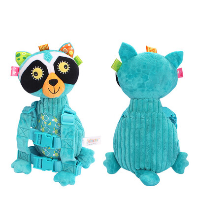 

Baby Safety Harness Walker Plush Cartoon Animal Anti-lost Strap Backpacks Shoulder Bag Blue Palm Civet
