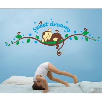 

Monkey Sweet Dreams Vines Decals Wall Sticker Removable Kids Nursery Decor