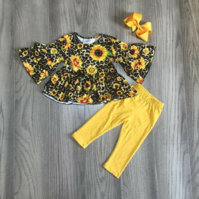 

Toddler Baby Girl Clothes Floral Ruffle Long Sleeve Top T-shirt Pants Outfit Set