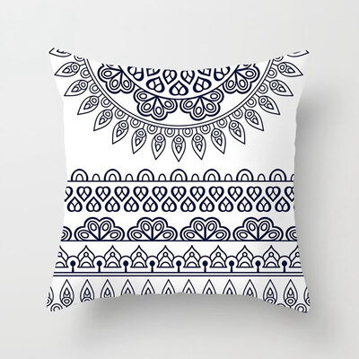 

Blue And White Printed Peach Skin Sofa Decorative Pillowcase