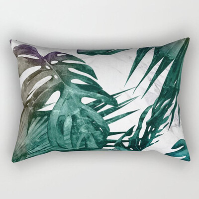 

Tropical Palm Leaves Printing Sofa Pillowcase Rectangle Cushion Cover Home Decor