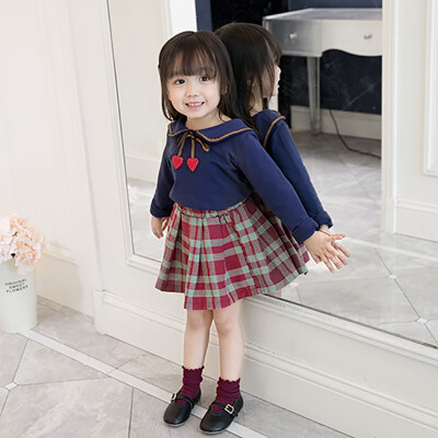 

Baby Girl Dress 2-7T Toddler Children New Autumn Comfortable Solid Color Long Sleeve Bow Casual TopsPlaid Printed Dress