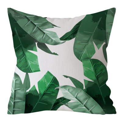 

〖Follure〗Green Leaf Printed Pillow Case Polyester Sofa Car Cushion Cover Home Decor