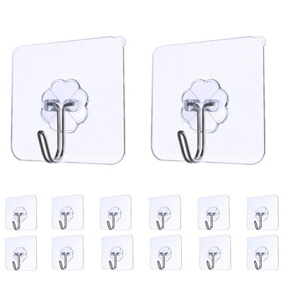 

Gobestart Strong Transparent Suction Cup Sucker Wall Hooks Hanger For Kitchen Bathroom 14pc