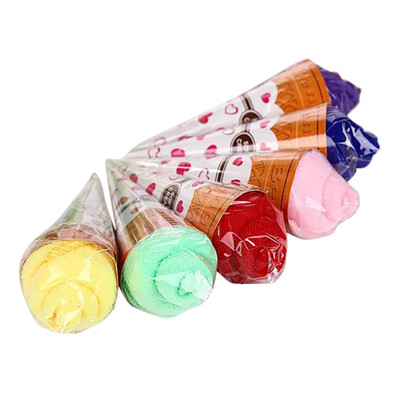 

Creative Ice Cream Shape Towel Cotton Face Cloth Towels Multi-Purpose Washcloth Towel Gift Towels Random Color