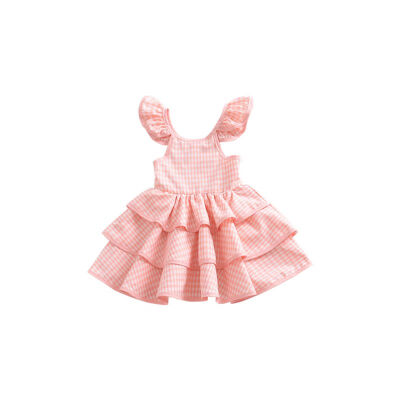 

2019 Newborn Kid Baby Girls Plaid Dress Party Dress Sleeveless Cake Tutu Bubble Dresses Summer Children Girl Clothes