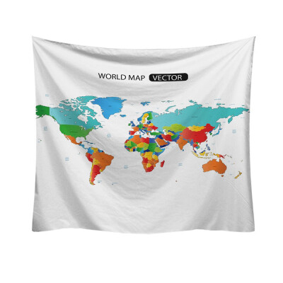 

Toponeto Fashion Tapestry Colorful World Map Style Decorative Tapestry Home Decor