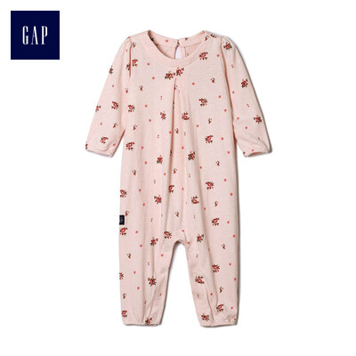 

GAP flagship store childrens clothing baby boy baby girl floral print one-piece jumpsuit romper 118908 light pink 52cm 0-March