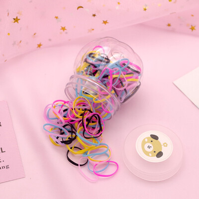 

Childrens Elastics Rubber Hair Bands No Damage Colorful Hair Ties Small Size Barrel Rubber Band