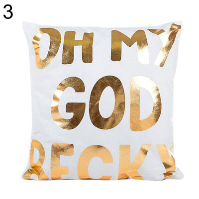 

Gilding Leaves Letter Pillow Protector Case Cushion Cover Sofa Bedding Articles
