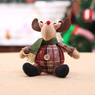 

Cartoon Doll Children Snowflake Plaid Doll Christmas Tree Ornaments Hanging Christmas Ornaments Snowflake Hanging Piece