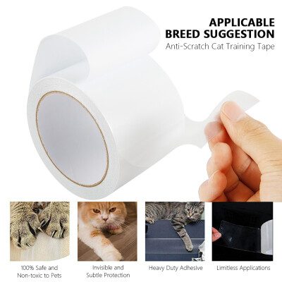 

3 Inches X 20 Yards Clear Double-Sided Cat Scratch Deterrent Tape - Furniture Protector for Couch