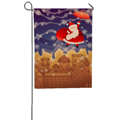 

Gobestart Christmas Garden Flag Indoor Outdoor Home Decor Letters Flowers Flag