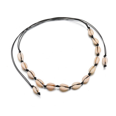 

Natural Cowrie Shell Necklace Choker for Women Girls Handmade Adjustable Rope Boho Hawaii Sea Beach Jewelry