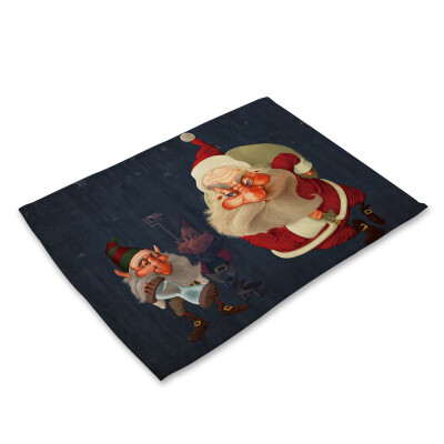 

Gobestart Bowl Fork Placemat Mat Decoration Home Party Christmas Dining Table