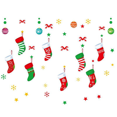

Cartoon Christmas Themed Window Clings PVC Winter Wall Decor Decal Stickers for Christmas Decoration