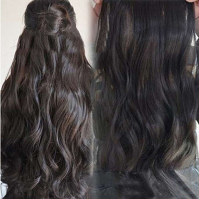

Gobestart Head Clip Curly Wavy Women Synthetic Hair Extension Black