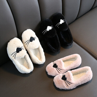 

Baby Girl Shoes Autumn Winter Children Lovely Plush Anti-Slip Princess Flats Kids Sneakers Toddler Soft Soled Walkers Shoes