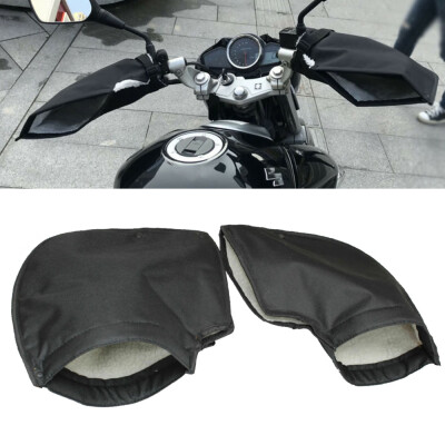 

1 Pair Motorcycle Thermal Fleece Lined Handlebar Muff Gloves Hand Warmer Mitts