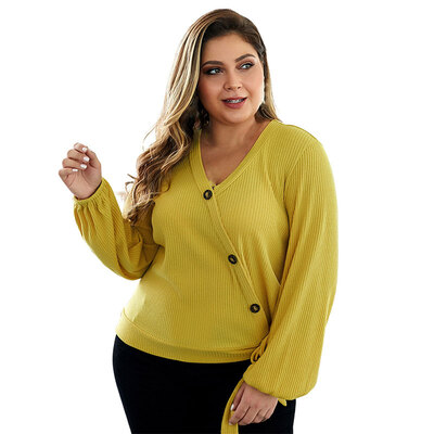

Women New Softy FashionPlus Size women\s T-shirt Clothes Autumn Solid Color V neck Ladies Tee Large Size Loose Tshirt Tops