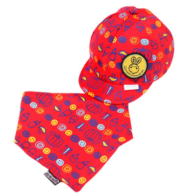 

Spring Autumn Lovely Baby Boy Girl Fruit Pattern Baseball Hat Caps Triangle Bibs Scarf Set
