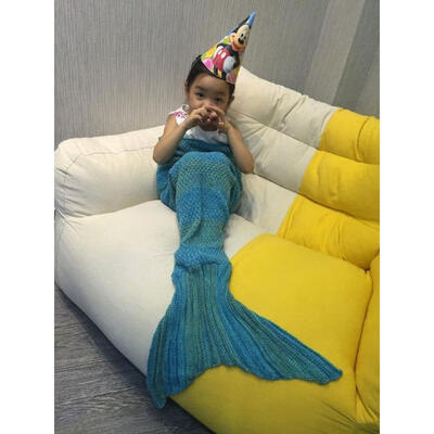 

Super Soft Hand Crocheted Mermaid Tail Blanket Sofa Blanket Kids Sleeping Bags
