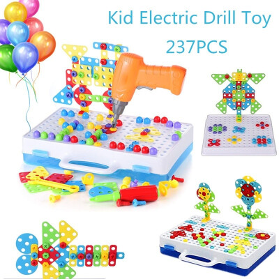 

237PCS Toys Electric Drill Tool Drill Puzzle Educational Toys for Kids Design Building Toy